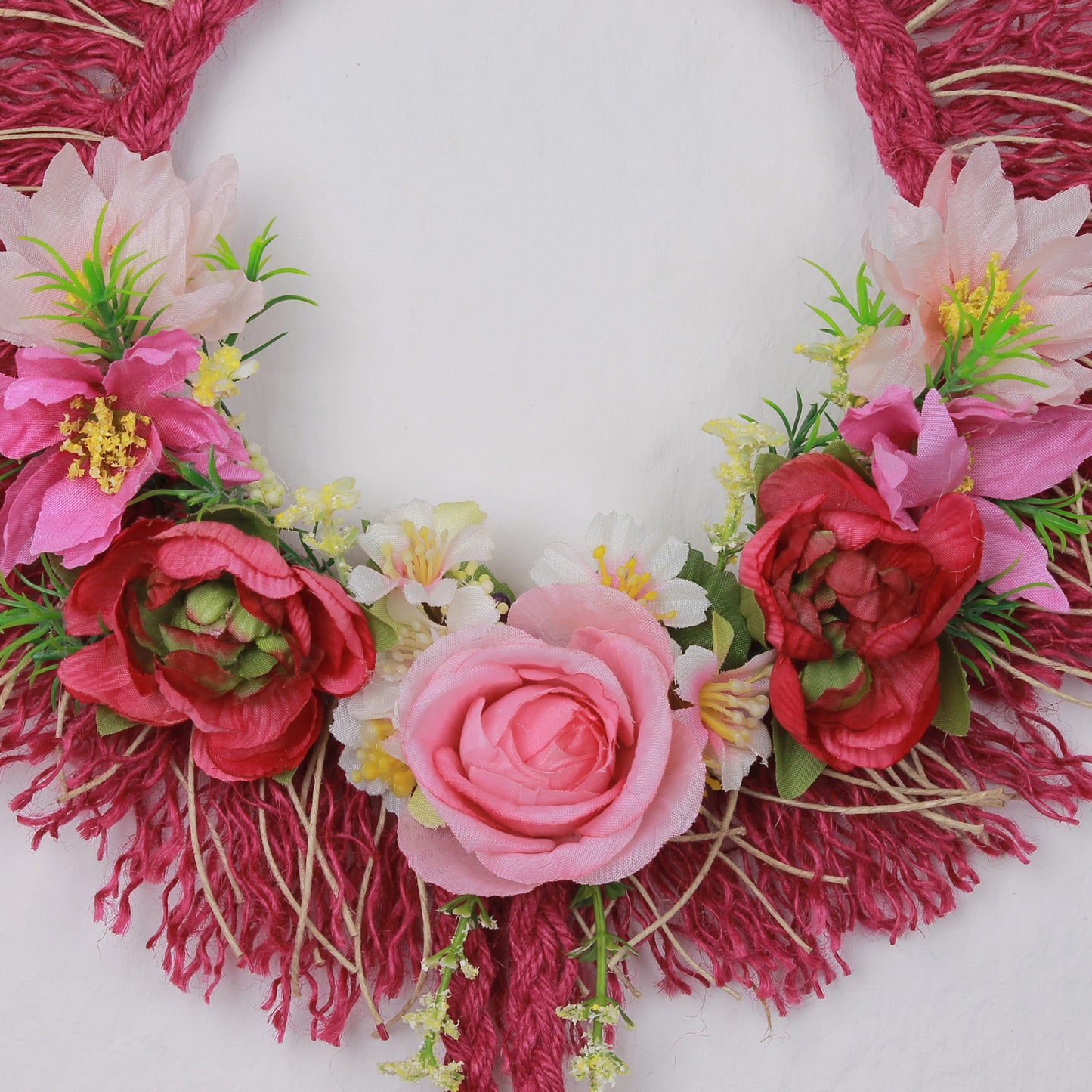 Romantic Wall Decoration in Soft Pink and Red Tones