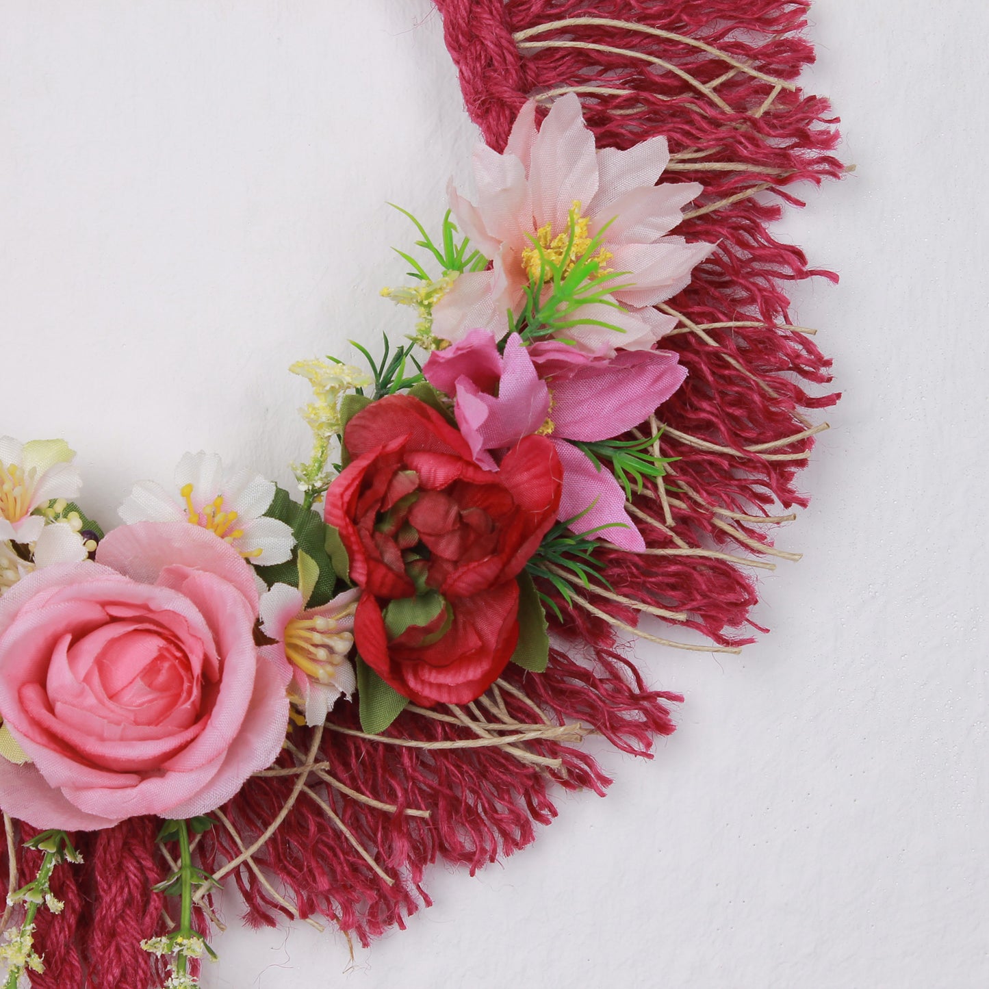 Romantic Wall Decoration in Soft Pink and Red Tones