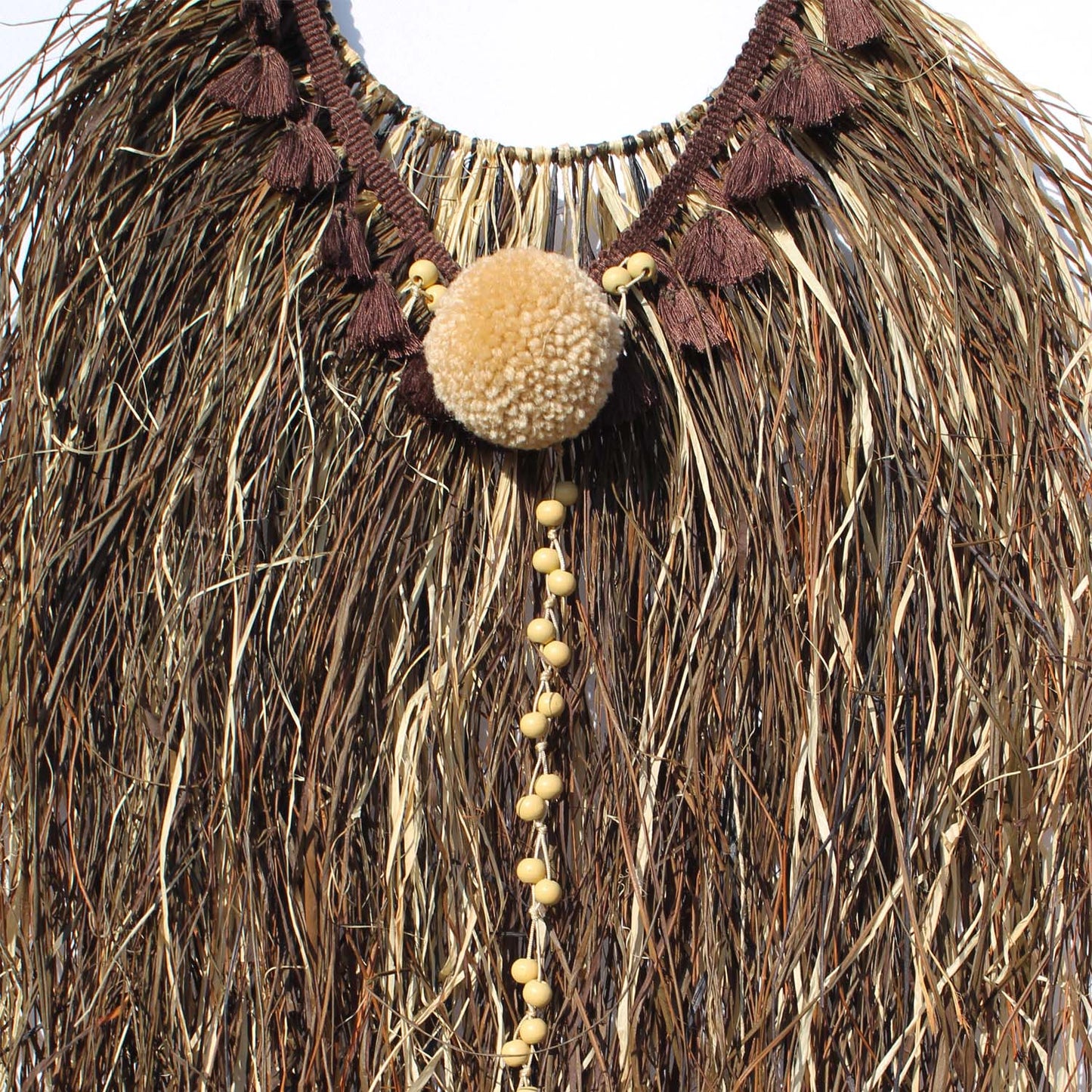 Boho Summer Vibes Wall Decor – Handmade with Raffia, Wool, and Wooden Beads