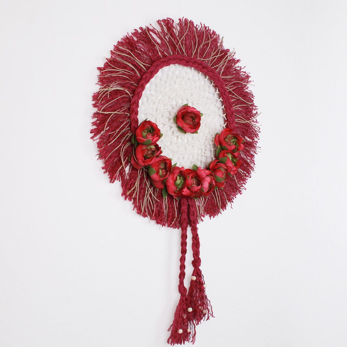 Romantic Wall Hanging Red and Berry