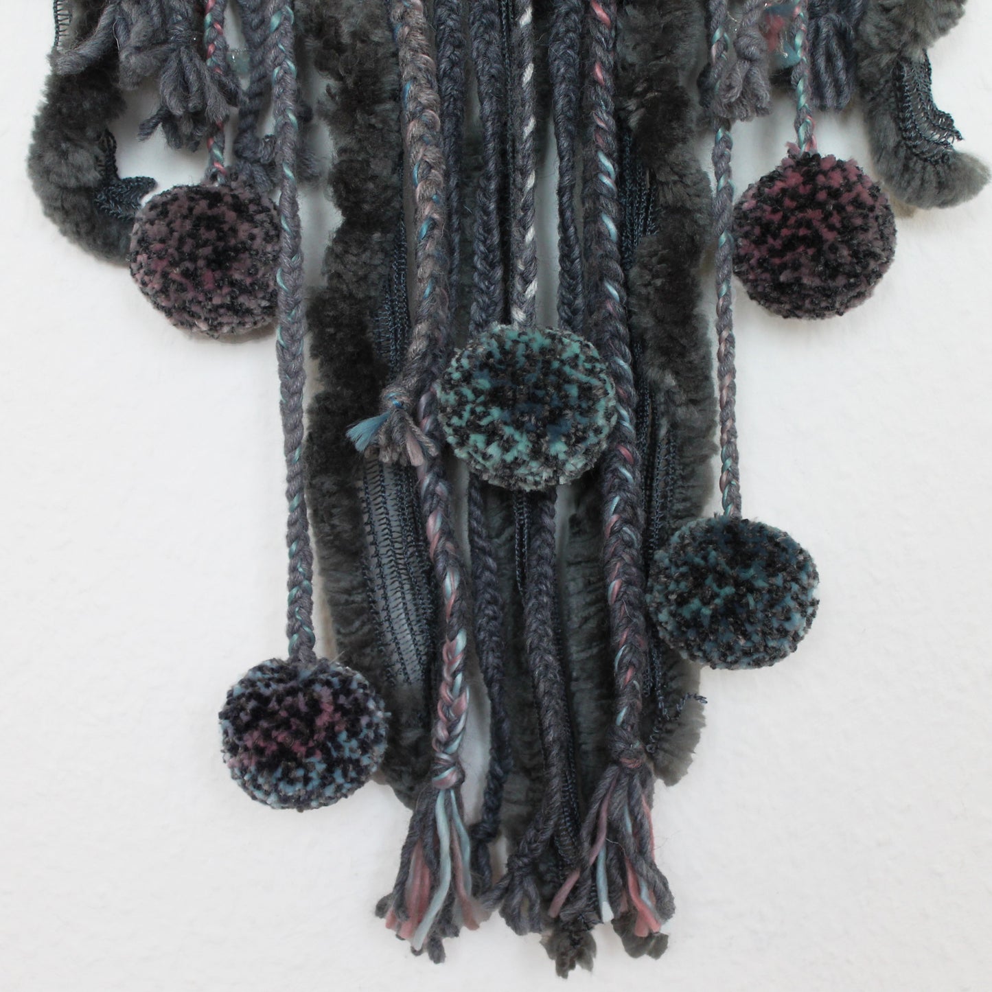 Boho Wall Hanging with Pom Poms & Beads