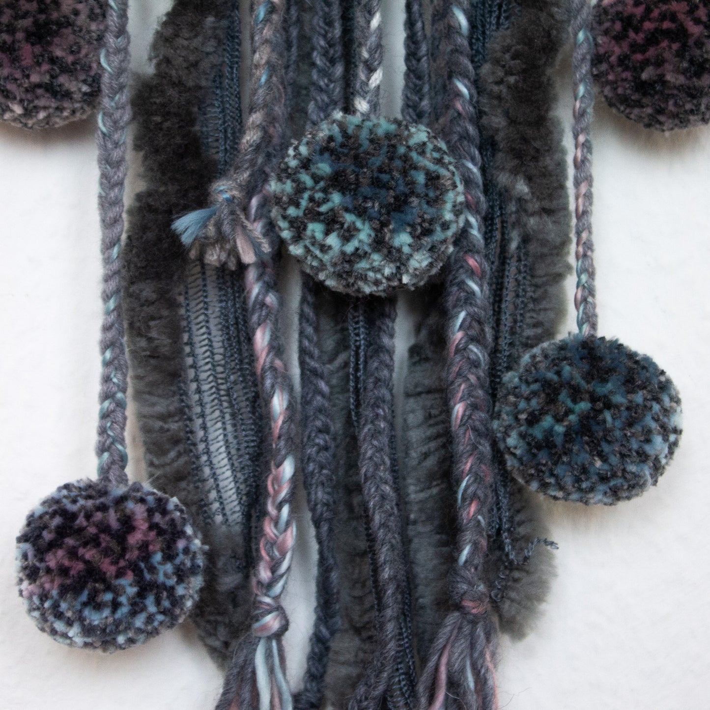 Boho Wall Hanging with Pom Poms & Beads