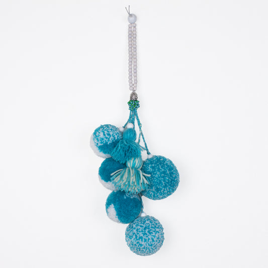 Boho Wall Hanging with Pom Poms and Tassels