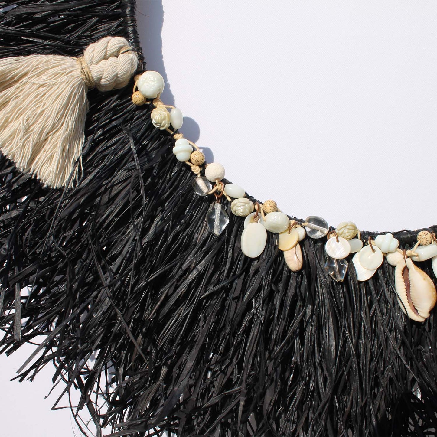 Coastal Boho Wall Hanging with Seashell Accents