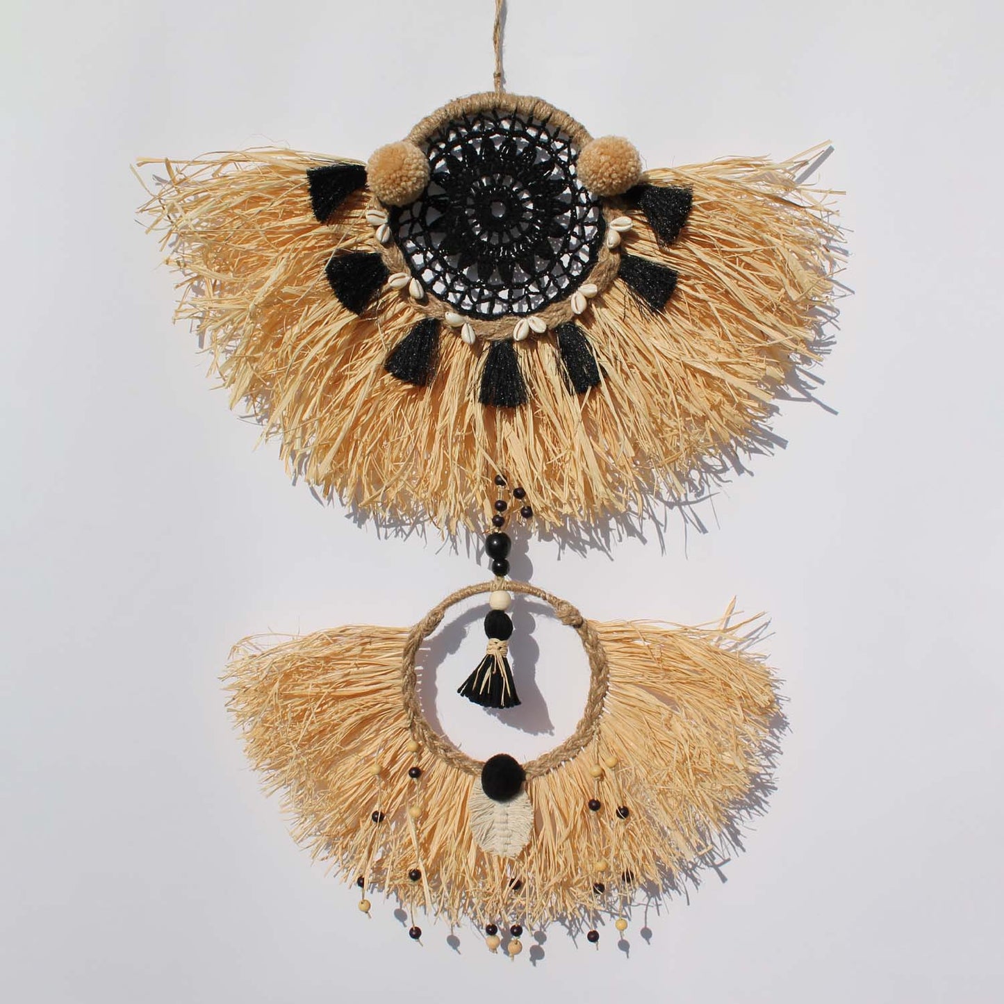 Playful Boho Wall Hanging with Shells and Tassels