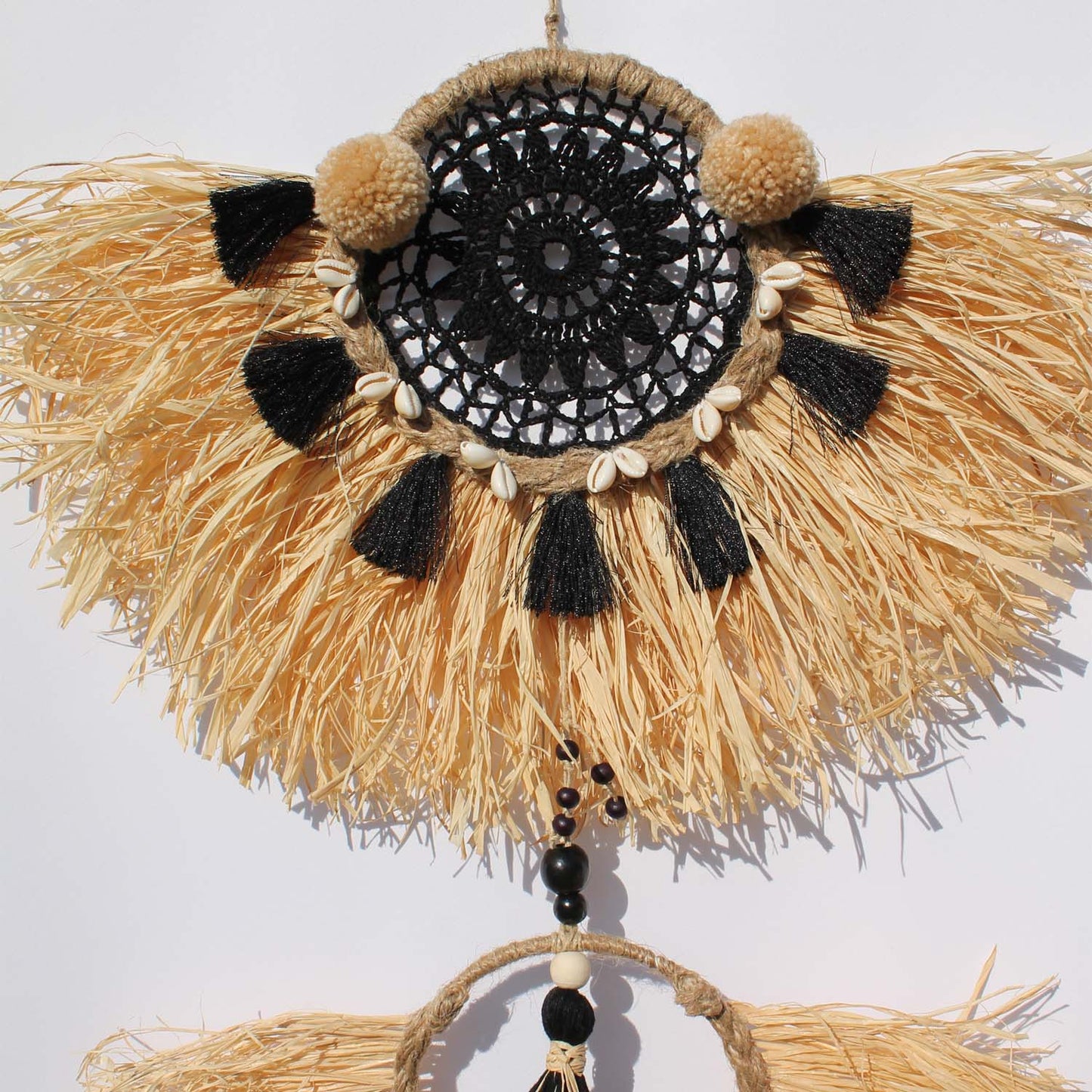 Playful Boho Wall Hanging with Shells and Tassels