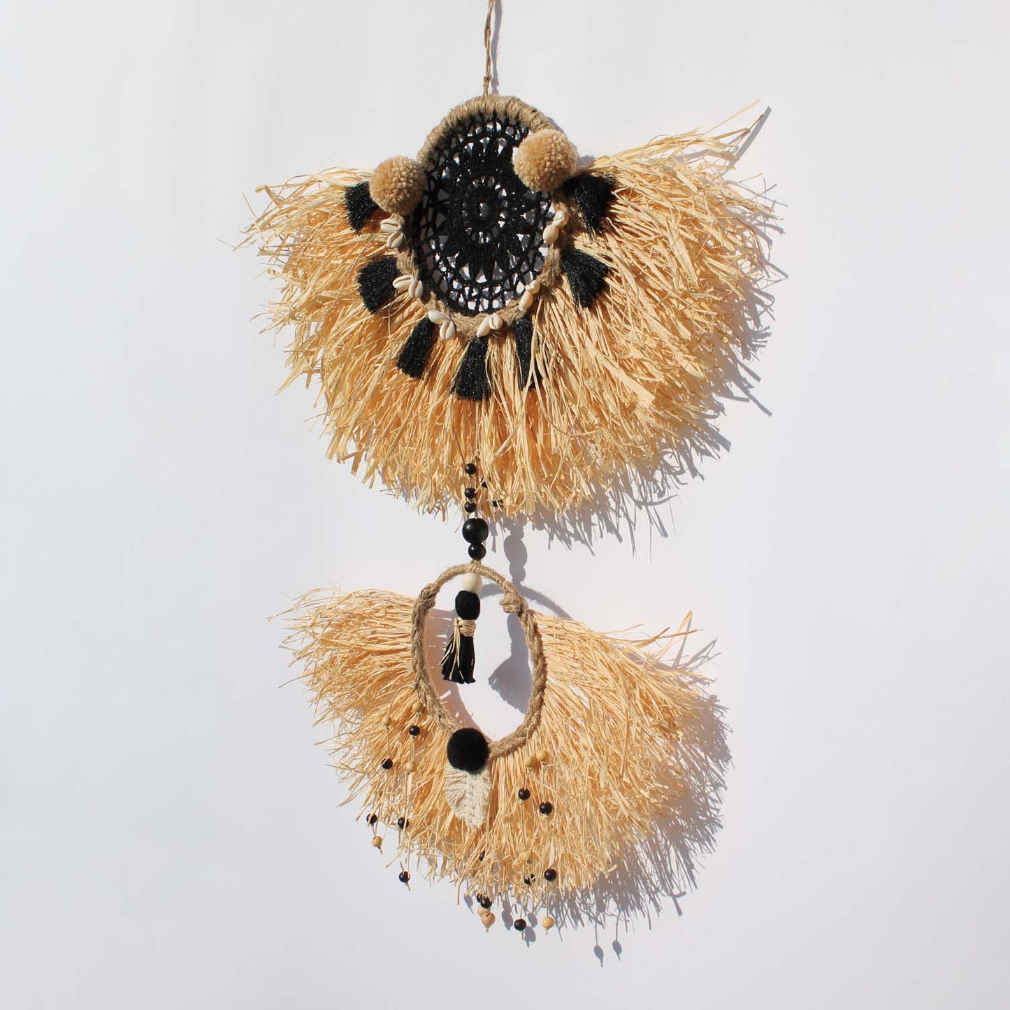 Playful Boho Wall Hanging with Shells and Tassels