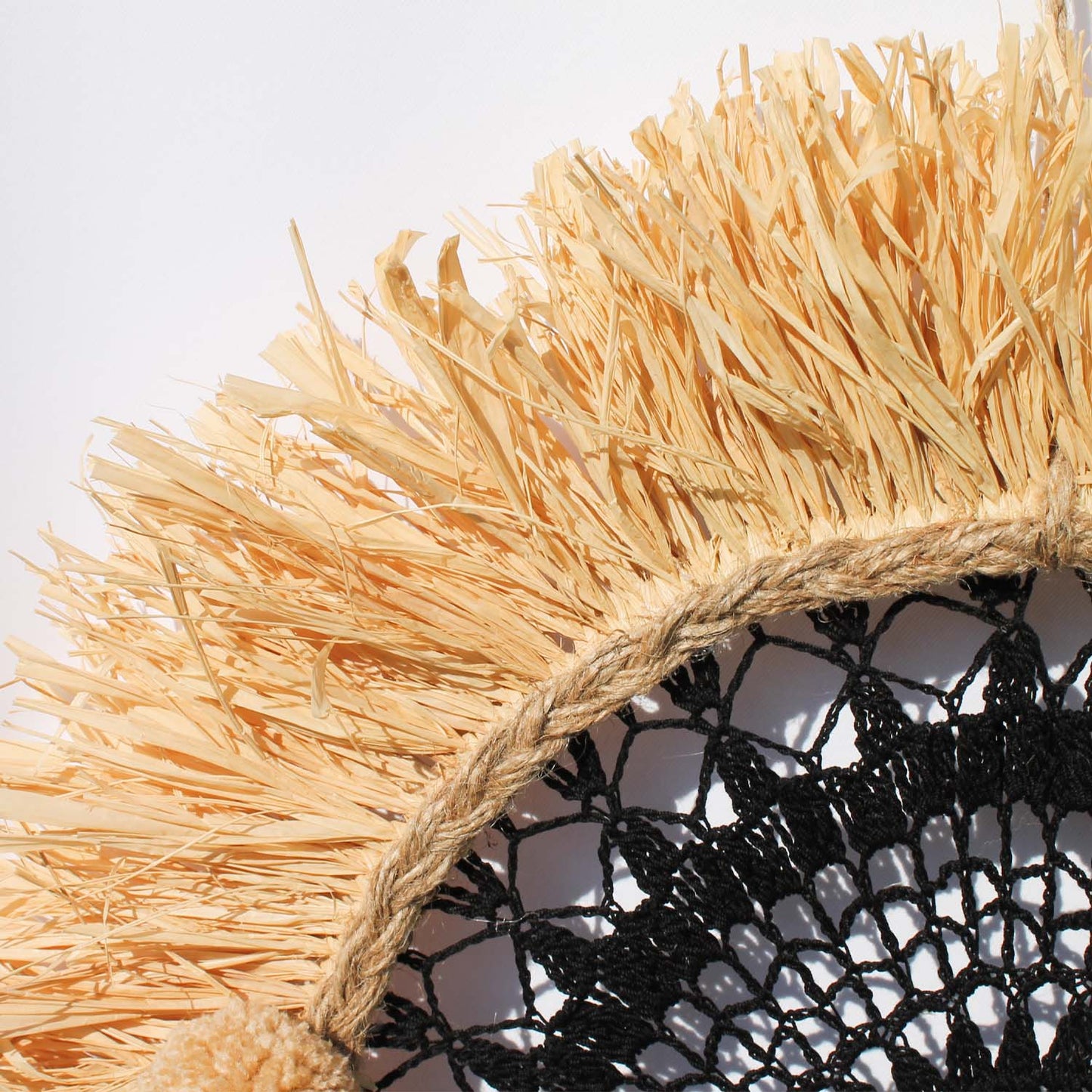 Two-Piece Boho Wall Hanging in Black and Natural Tones