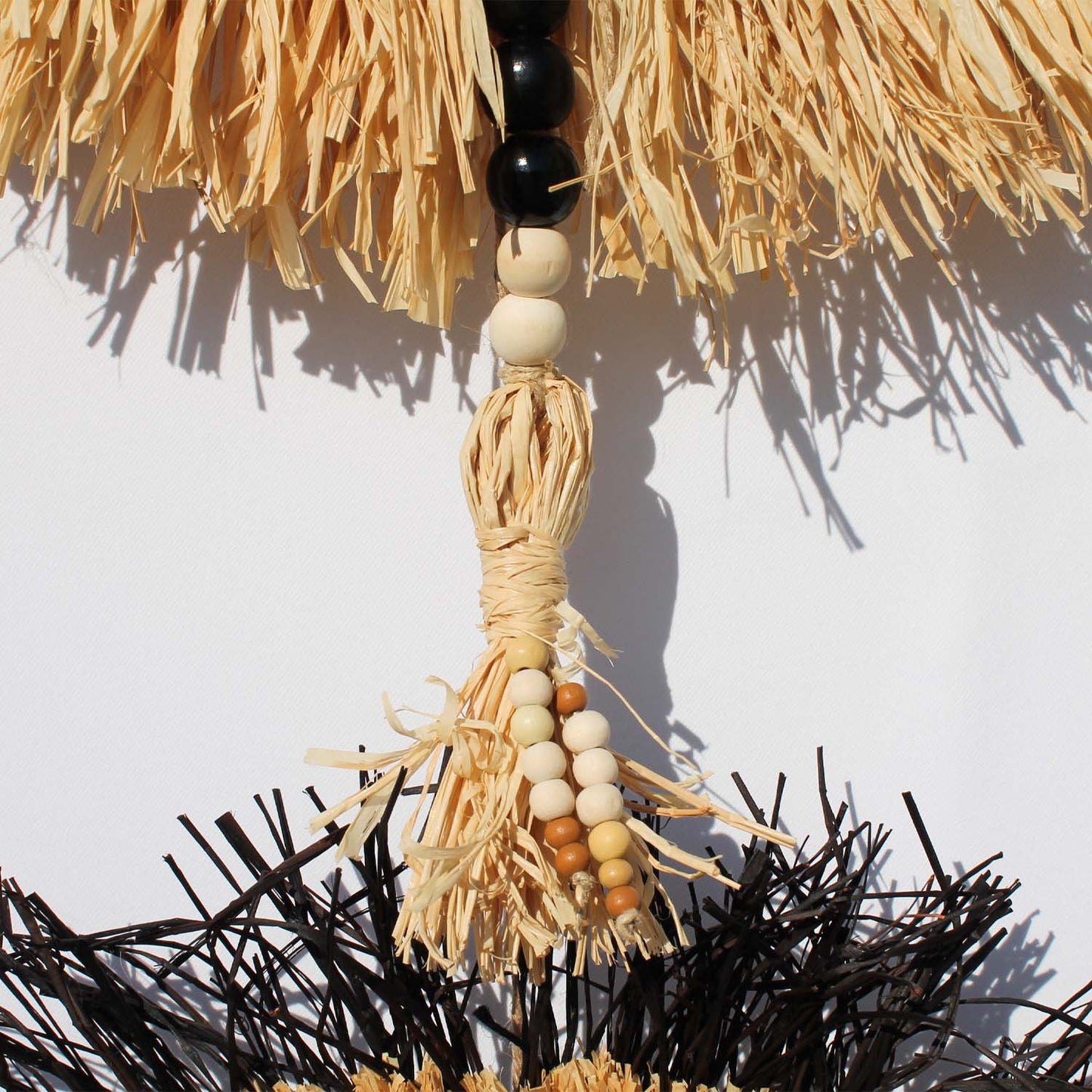 Two-Piece Boho Wall Hanging in Black and Natural Tones