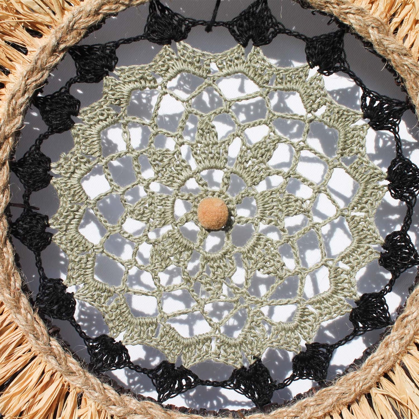 Two-Piece Boho Wall Hanging in Black and Natural Tones